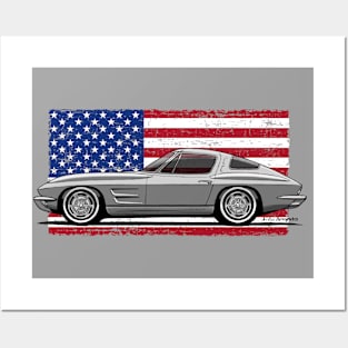 My drawing of the American sports car Posters and Art